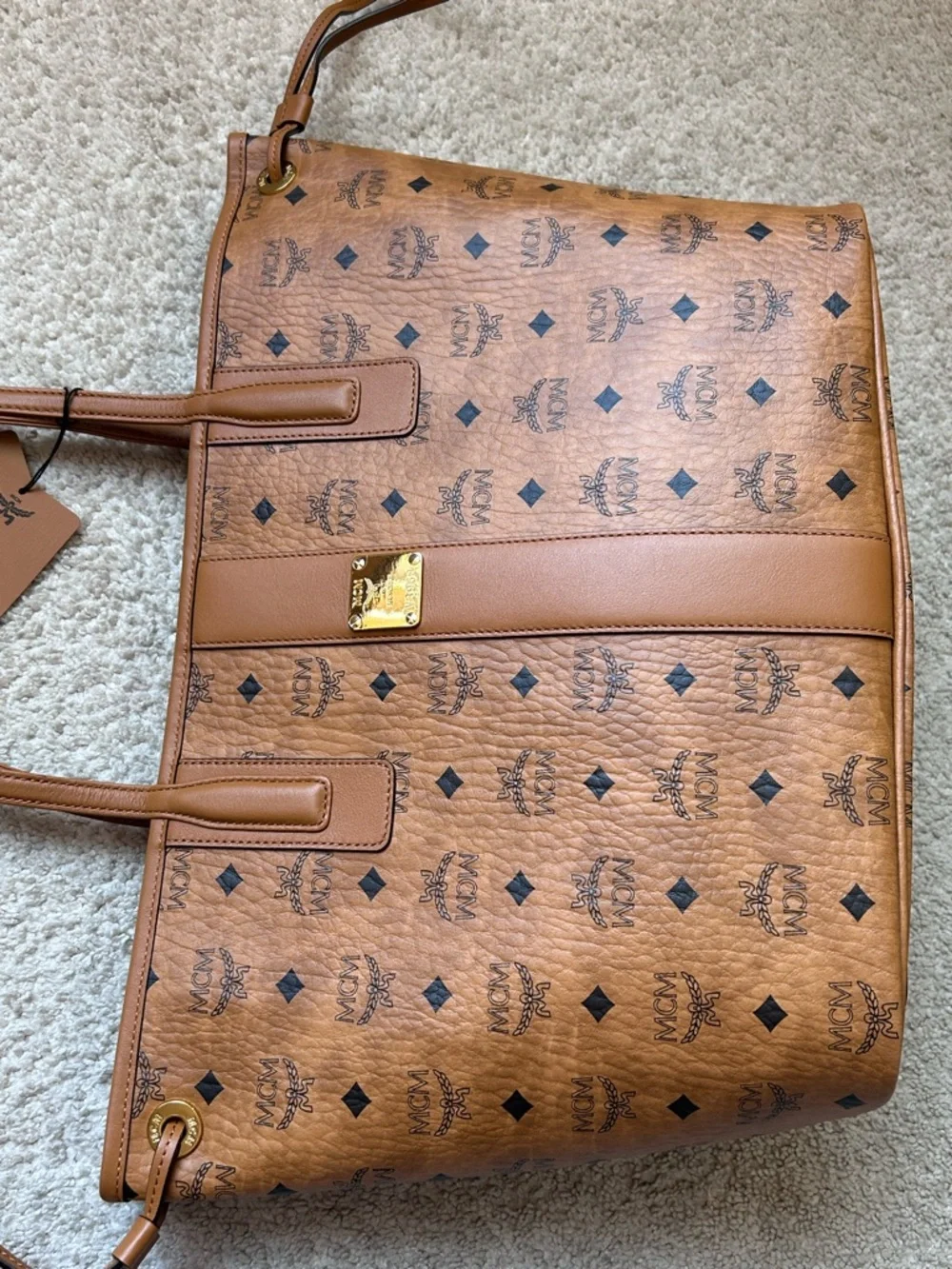 NWT MCM Reversible Liz Shopper Tote in Visetos Cognac Sz Large - Picture 4 of 16